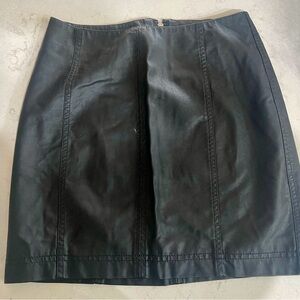 Free People Black Pleather Skirt, NWT